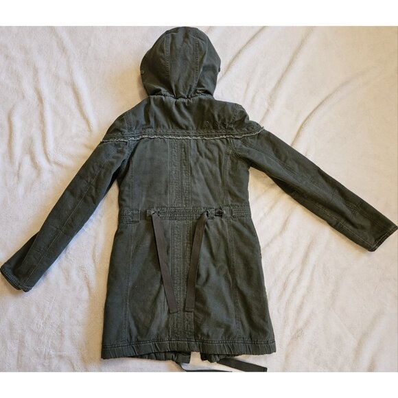West 49 Hooded Overcoat Winter Jacket Multi Pockets Green Size Small - Picture 11 of 12